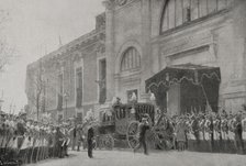 The Opening of the Parliament in the Senate (20 April 1898): Arrival of Queen Regent Maria...1898. Creator: Enrique Laporta Valor.