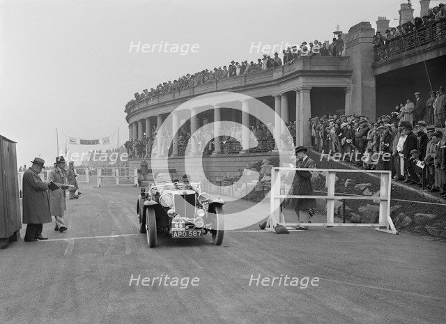 MG of JH Spencer competing in the Blackpool Rally, 1936. Artist: Bill Brunell.