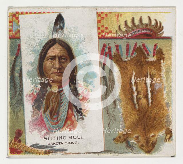 Sitting Bull, Dakota Sioux, from the American Indian Chiefs series (N36) for Allen & Ginte..., 1888. Creator: Allen & Ginter.
