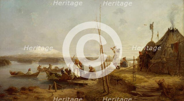 Bridal Homecoming at Lake Hornavan. Creator: Johan Fredrik Hockert.