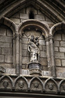 Ornaments over the main entrance to the  Church of Santa Maria del Pi, Barcelona, Spain, 2007. Artist: Samuel Magal