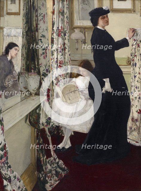 Harmony in Green and Rose: The Music Room, 1860. Artist: Whistler, James Abbott McNeill (1834-1903)