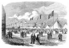 National Rifle Association meeting at Wimbledon: general view of the ground and tents, 1861. Creator: Unknown.