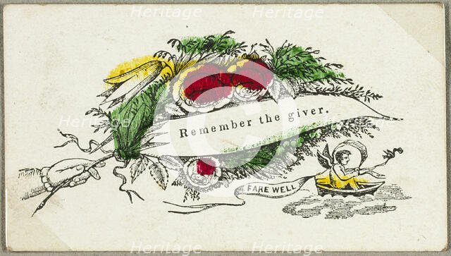 Remember the Giver (valentine), c.1830. Creator: Unknown.