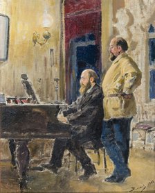Pyotr Antonovich Spiro at piano and Savva Mamontov, 1882.