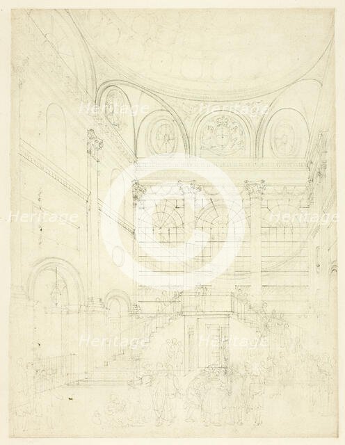 Study for Session House, Clerkenwell, from Microcosm of London, c. 1809. Creator: Augustus Charles Pugin.