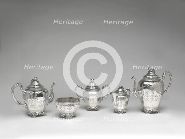 Set of silver tableware, 1852/64.  Creator: J.T. and E.M. Edwards.