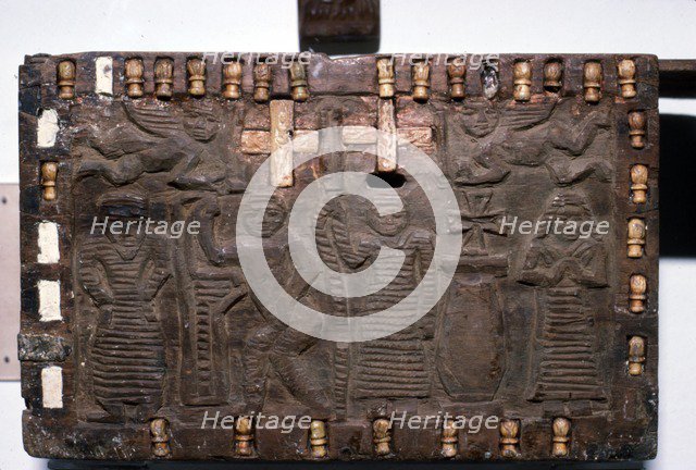 Coptic Woodcarving with Angels, Adam and Eve and Saints c 6th-8th century. Artist: Unknown.