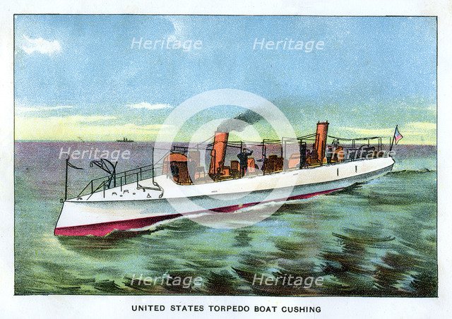 'United States Torpedo boat 'Cushing'', 1890s. Artist: Unknown
