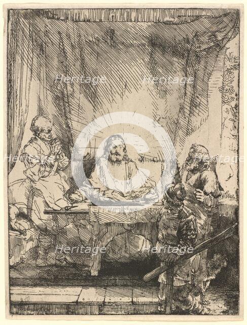 Christ at Emmaus: the Larger Plate, 1654. Creator: Rembrandt Harmensz van Rijn.