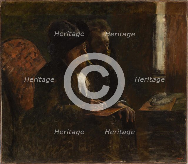 Portrait du graveur Desboutin et du graveur Lepic, 1876-1877. Creator: Degas, Edgar (1834-1917).