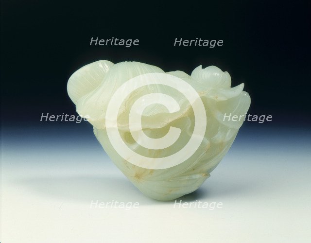 Jade lotus and fish, Ming dynasty, China, 14th-16th century. Artist: Unknown