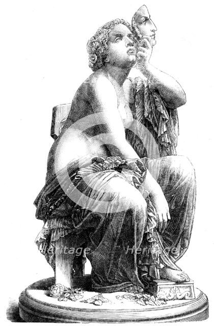 The International Exhibition: "Reality and Appearances", marble statue, by...Leharivel-duRocher,1862 Creator: Unknown.