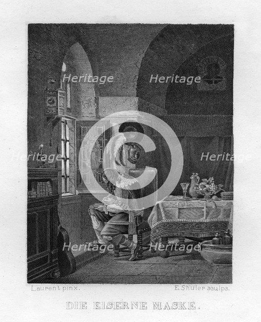 'The Man in the Iron Mask', c1833. Artist: Edouard Schuler