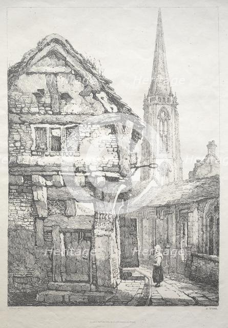 A Series of Ancient Buildings and Rural Cottages in the North of England: At York, Street..., 1821. Creator: Samuel Prout (British, 1783-1852).