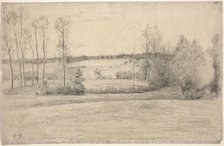 Trees and Meadows at Eragny, 1895/1900. Creator: Camille Pissarro.