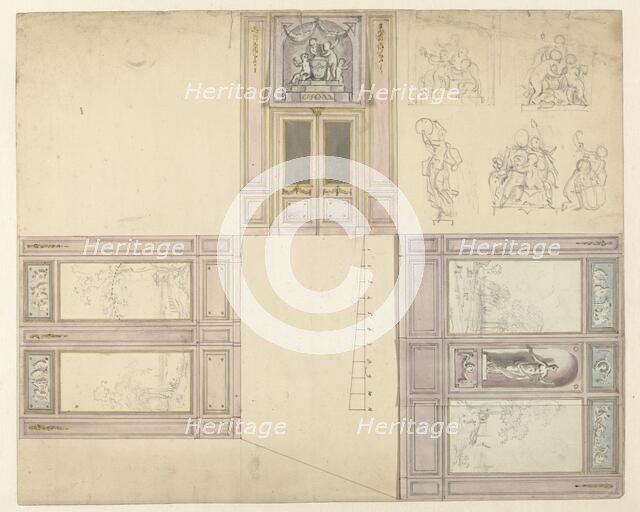 Design for the decoration of three walls of a room, c.1752-c.1819. Creator: Juriaan Andriessen.