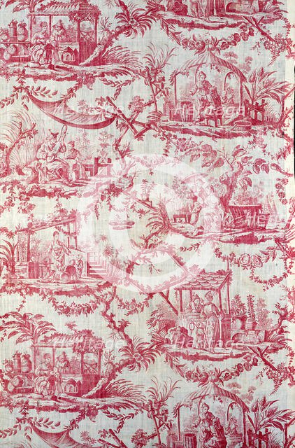 Chinoiseries (Furnishing Fabric), France, c. 1780. Creator: Christophe-Philippe Oberkampf.