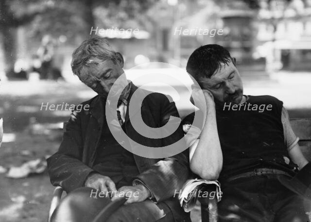 In the park on hot day--"played out", between c1910 and c1915. Creator: Bain News Service.