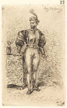 A Man with Weapons (Un Homme d'armes), 1833. Creator: Eugene Delacroix.