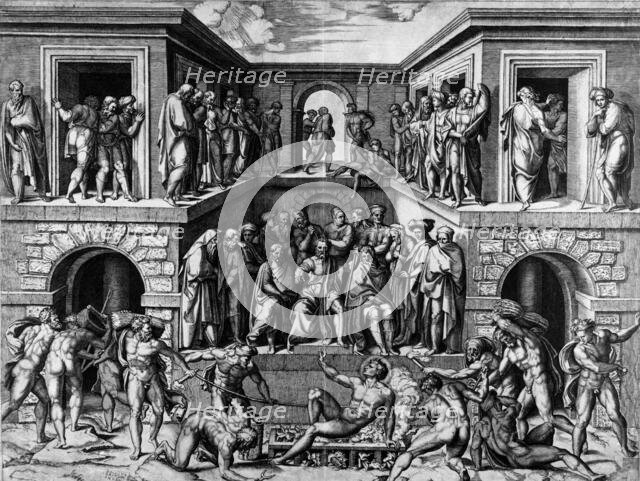 The Martyrdom of Saint Lawrence, c1520. Creators: Marcantonio Raimondi, Baccio Bandinelli.