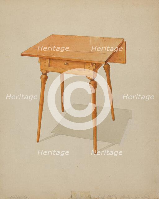 Shaker Drop-leaf Table, c. 1936. Creator: Howard Weld.