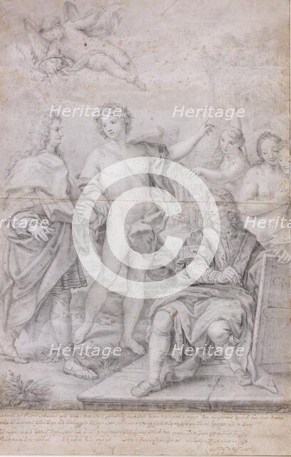 Temple of Virtue. Apotheosis of Nicolò Maria Pallavicino, c1695. Creator: Maratta; Carlo (1625-1713).