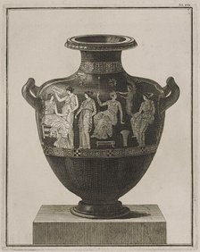 Attic hydria showing Apollo, Eros and the Muses at their toilet, 1766 [-1767].  Creator: Unknown.