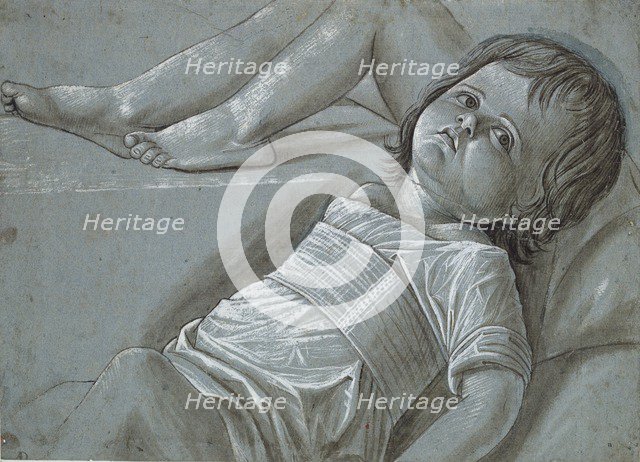Study for a recumbent Figure of the Infant Christ, late 15th century. Creator: Giovanni Bellini.