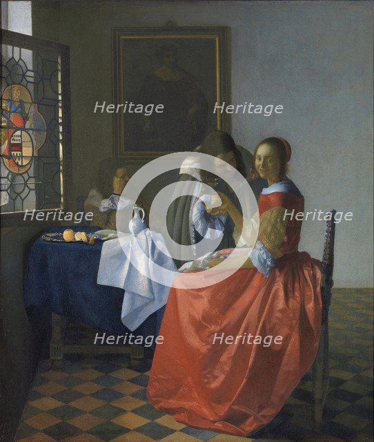 The Girl with the Wineglass. Artist: Vermeer, Jan (Johannes) (1632-1675)