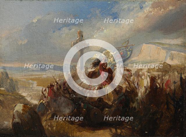 Battle of Poitiers, 25 October 732, 1830s. Creator: Baron Charles de Steuben (French), circle of.