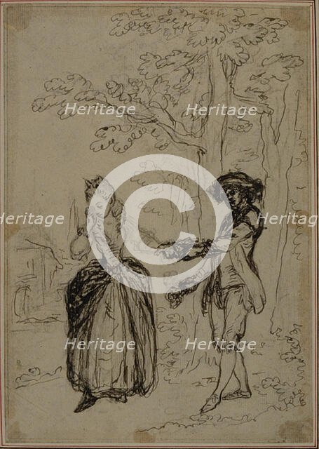 Study for a second edition, never published, of Colle's "La Partie de Chasse de Hen..., before 1766. Creator: Hubert Francois Gravelot.