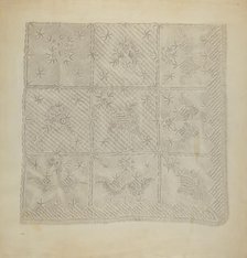 Quilted Coverlet, c. 1938. Creator: A. Zimet.