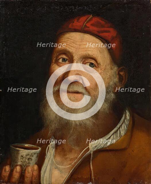 Old man with coffee mug, 1720/1740. Creator: Balthasar Denner.