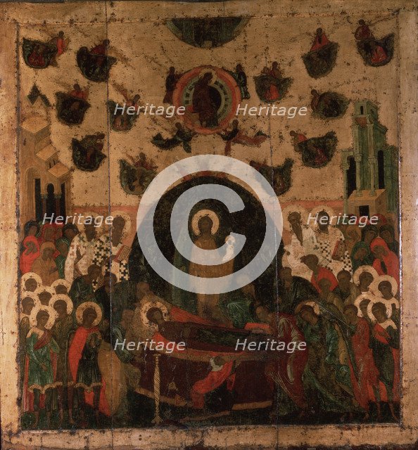 The Dormition of the Virgin, ca 1479. Artist: Russian icon  