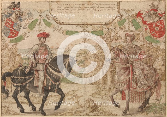 Count Jan (Johann) IV of Nassau and His Wife Maria, Countess of Loon and Heinsberg, ca 1530. Artist: Orley, Bernaert, van (1488-1541)