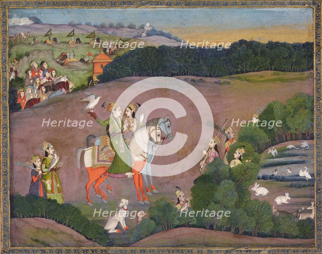 Sultan Baz Bahadur and Roopmati, ca 1735. Artist: Mir Kalan Khan (active 1730-1780)