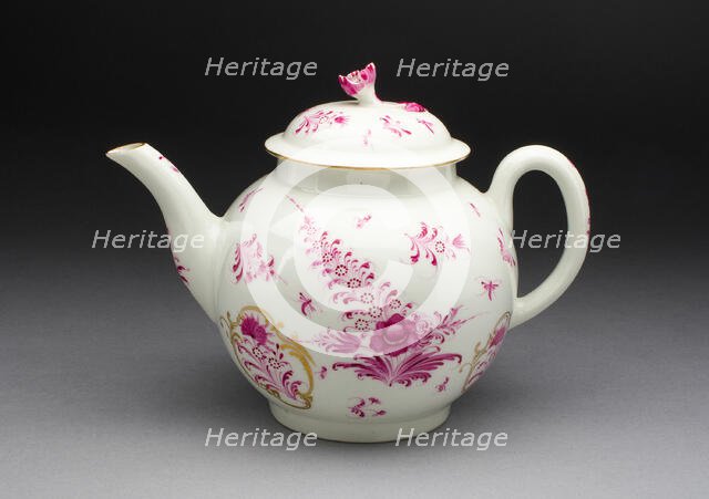 Teapot, Worcester, c. 1770. Creator: Royal Worcester.