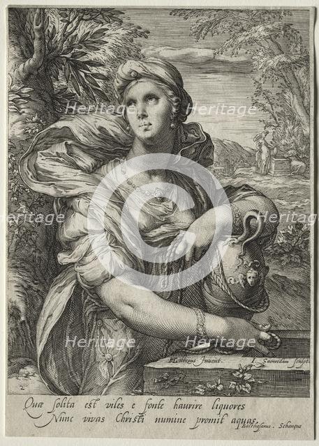 Heroines of the New Testament: The Woman of Samaria. Creator: Jan Saenredam (Dutch, 1565-1607).