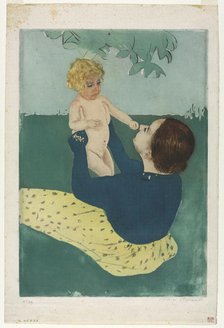 Under the Horse Chestnut Tree, 1896-1897. Creator: Mary Cassatt (American, 1844-1926).