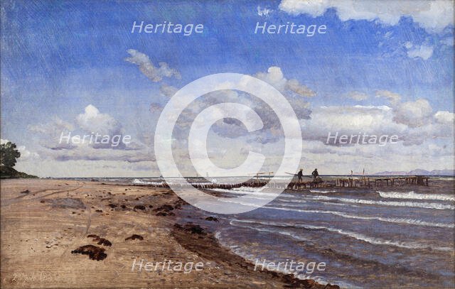 Beach at Hellebæk, 1858. Creator: Peter Christian Thamsen Skovgaard.