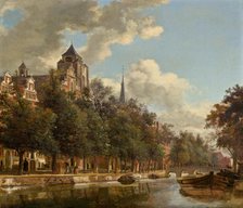 View Down a Dutch Canal, c. 1670. Creator: Jan van der Heyden.