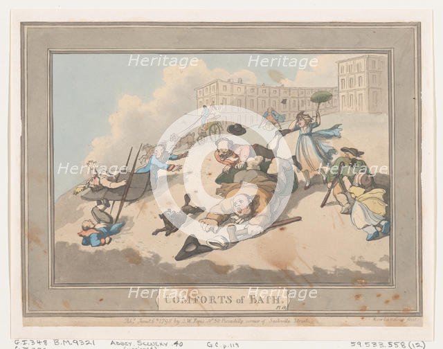 Comforts of Bath, Plate 12, January 6, 1798., January 6, 1798. Creator: Thomas Rowlandson.