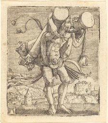 Hercules Bearing the Column of Gades, c. 1520/1525. Creator: Albrecht Altdorfer.