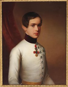 Franz Joseph I of Austria (1830-1916) as Archduke, with the Russian Order of Saint Andrew..., c1846. Creator: Anonymous ().