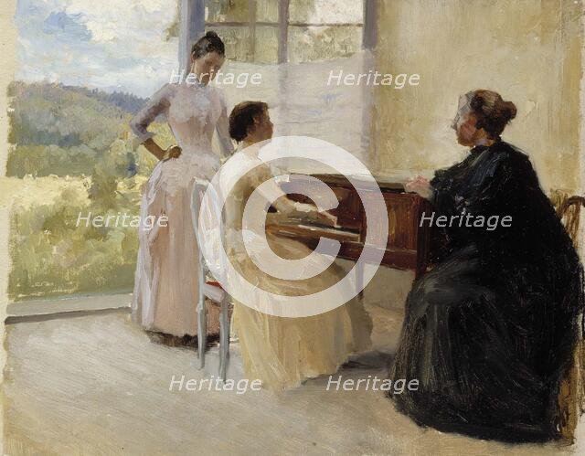 In the Drawing Room at Haikko, study, 1888. Creator: Albert Edelfelt.