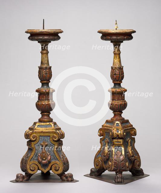 Pair of Candlesticks, late 1400s. Creator: Unknown.