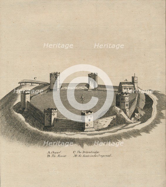 Birds Eye View Of Oxford Castle In Oxfordshire C1800 Artist