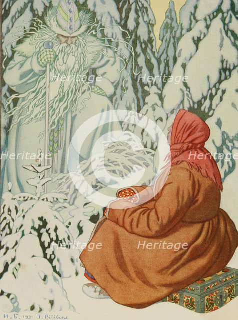 Illustration for the Fairy tale Morozko, 1931.