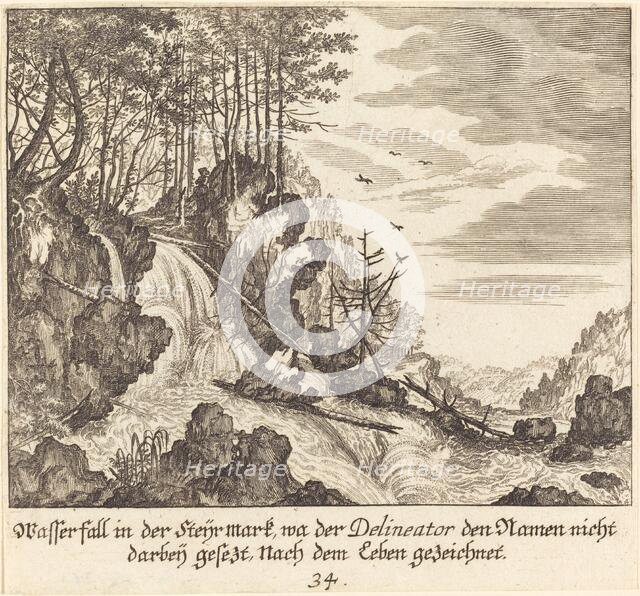 Waterfall, 1681. Creator: Melchior Küsel.